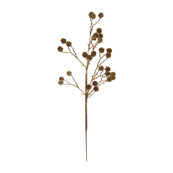 Pinecone Stem with Gold Glitter
