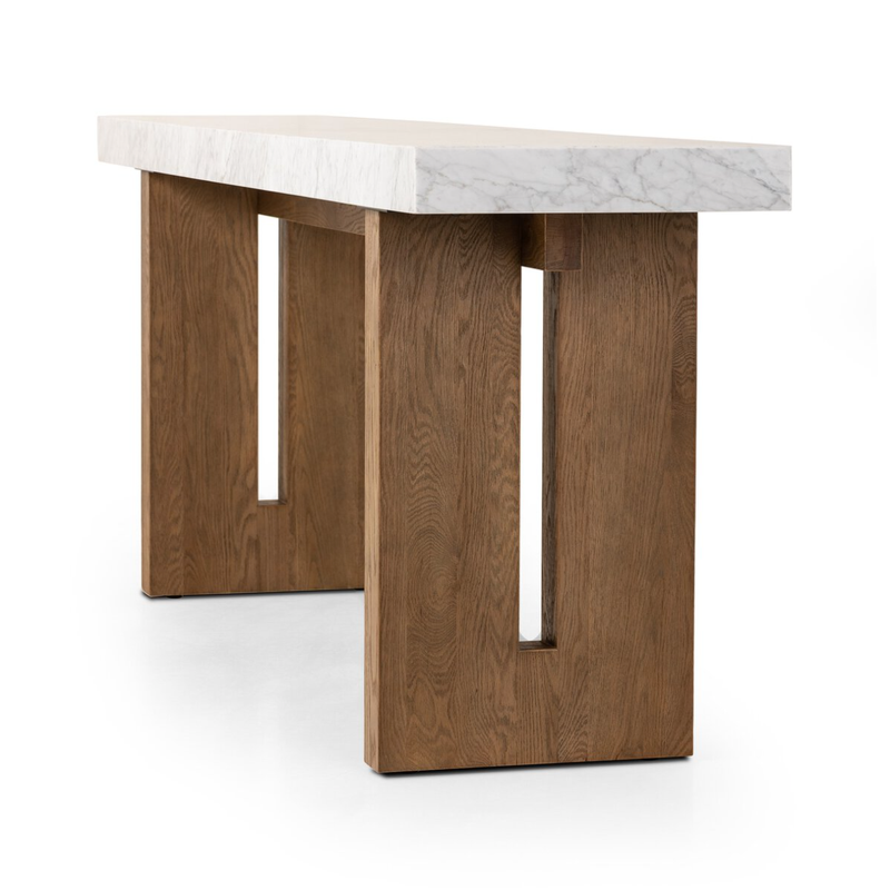 Olympia Console Table in Carrara Marble