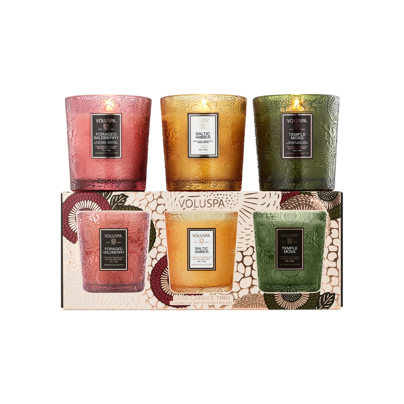 Voluspa Restoration Demi Candle Gift Set of 3