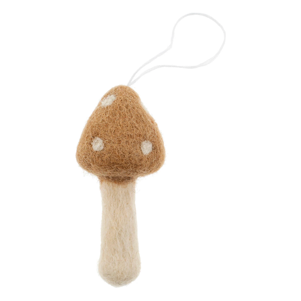 Felted Mushroom Ornament - Natural