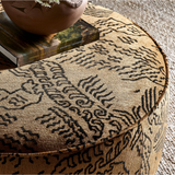 Sinclair Large Round Ottoman in Balkan Ochre