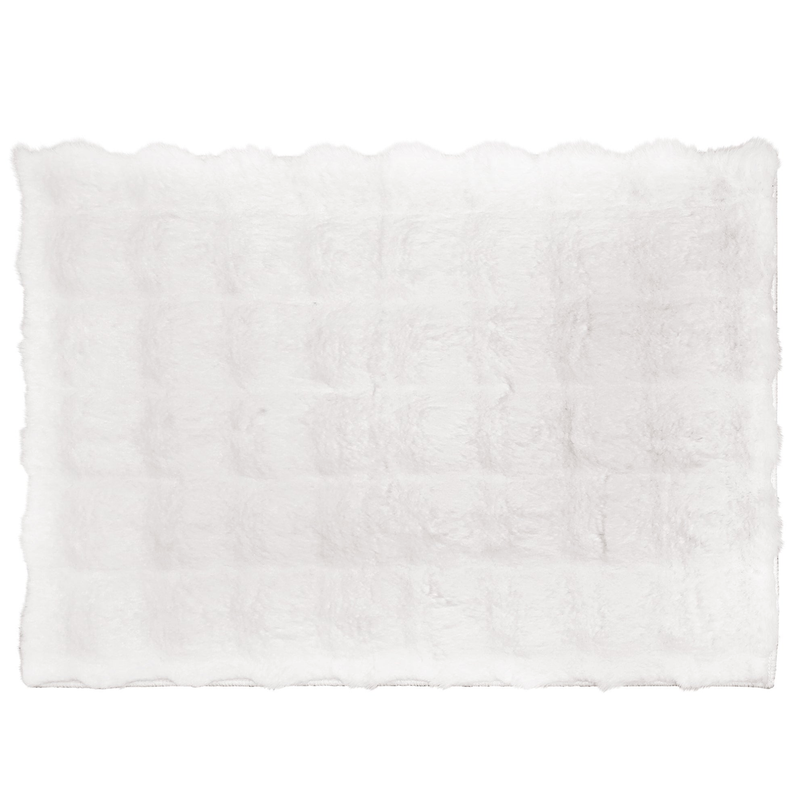 Luxe Sculpted Rabbit Fur Bath Mat