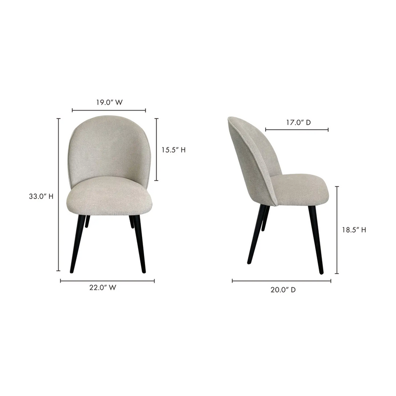 Clare Dining Chair in Light Grey