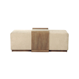 Elara Storage Ottoman - Barley Chenille