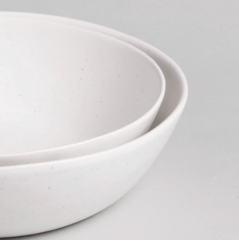 The Low Serving Bowls Speckled White