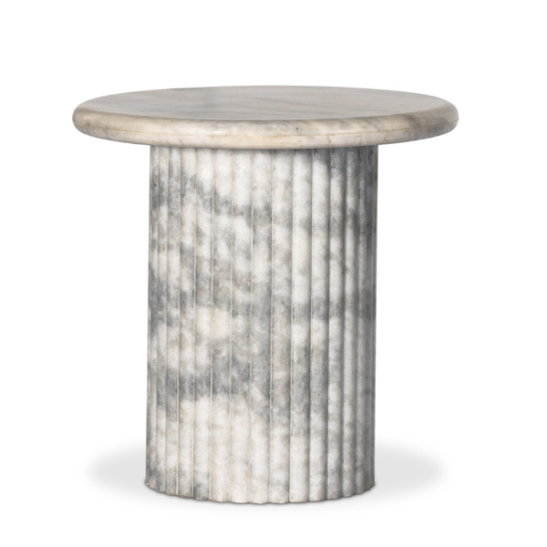 Oranda End Table in White Marble