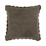 Scalloped Edge Cushion in Charcoal