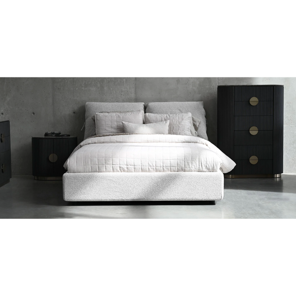 Plume Bed in Oat Tweed