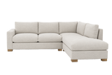 Custom Retreat Sectional - Gr.8 Wesley Linen - LAF One Arm Loveseat + RHF End Chaise - Uptown Light Legs