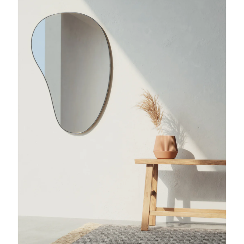 Hubba Pebble Wall Mirror in Metallic/Titanium