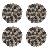 Modwool Felt Coaster in Multi Natural - Set of 4