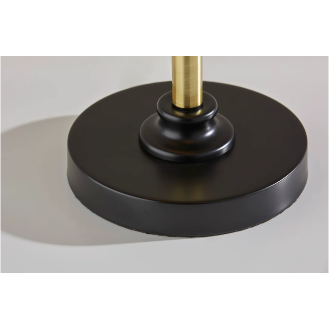 Cap Table Lamp in Black and Antique Brass
