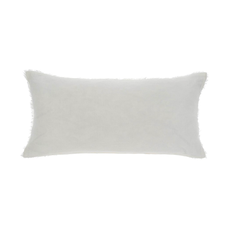 Lina Linen Cushion Ivory - 16" x 24"