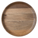 Mango Wood Lazy Susan w/ Scalloped Edge, Natural