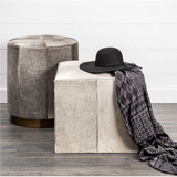 Zahavi Hide Round Ottoman