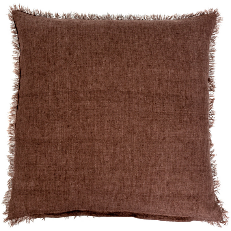 Lina Linen Cushion in Mocha