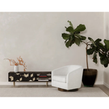 Oscy Swivel Chair in Splashed White