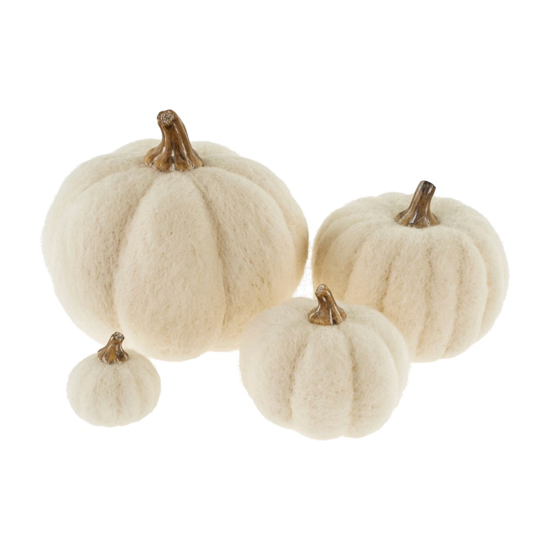 Felt Pumpkin XS - White