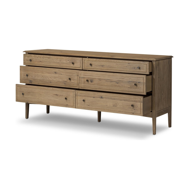 Maggie 6 Drawer Dresser in Aged Smoked Oak