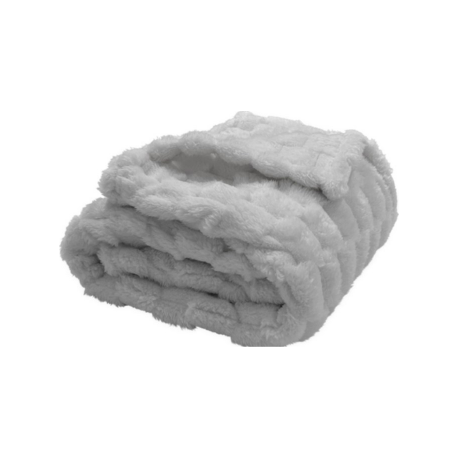 Textured Fleece Throw in Grey