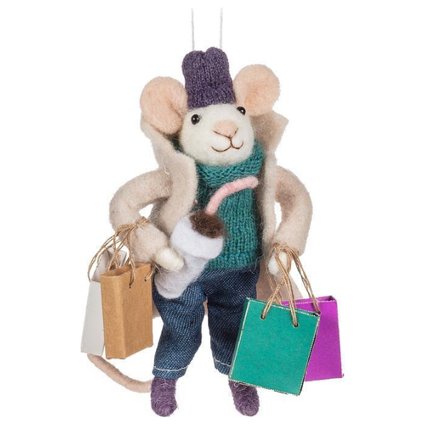 Shopping Mouse Ornament