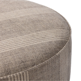 Sinclair Large Round Ottoman in Manchester Flint