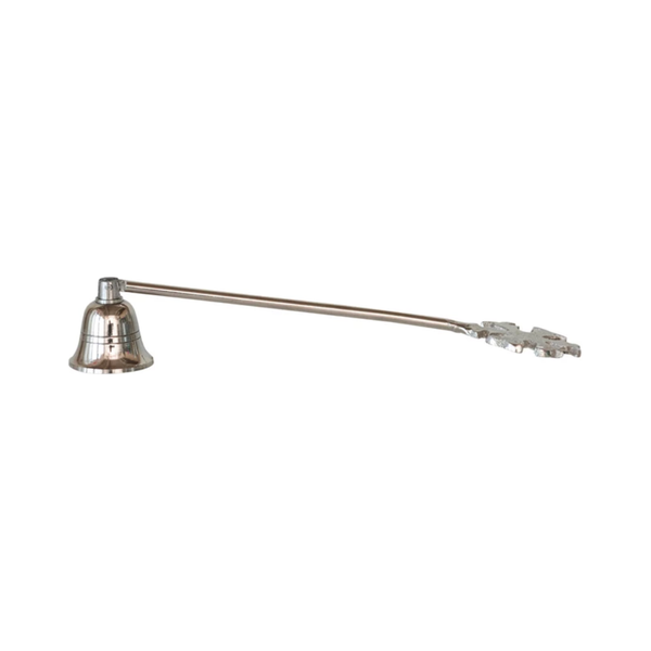 Electroplated Aluminum Candle Snuffer w/ Snowflake, Nickel Finish