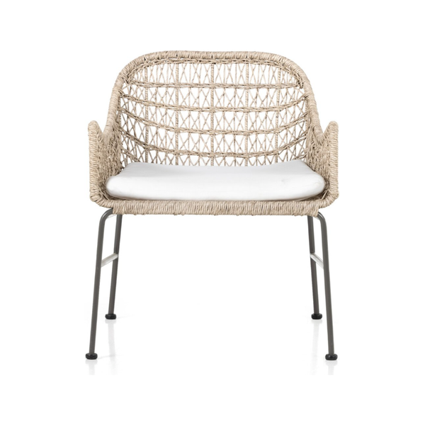 Bandera Outdoor Woven Club Chair in Vintage White (With Cushion)