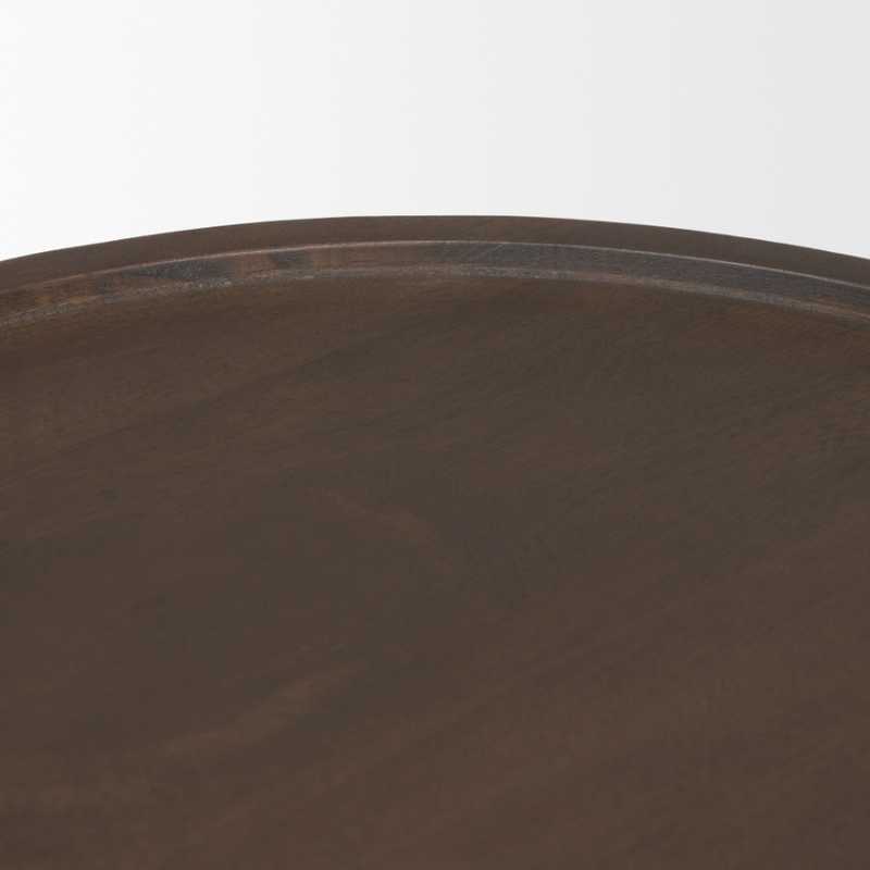 Takoda Tapered Drum Accent Table in Dark Brown Wood