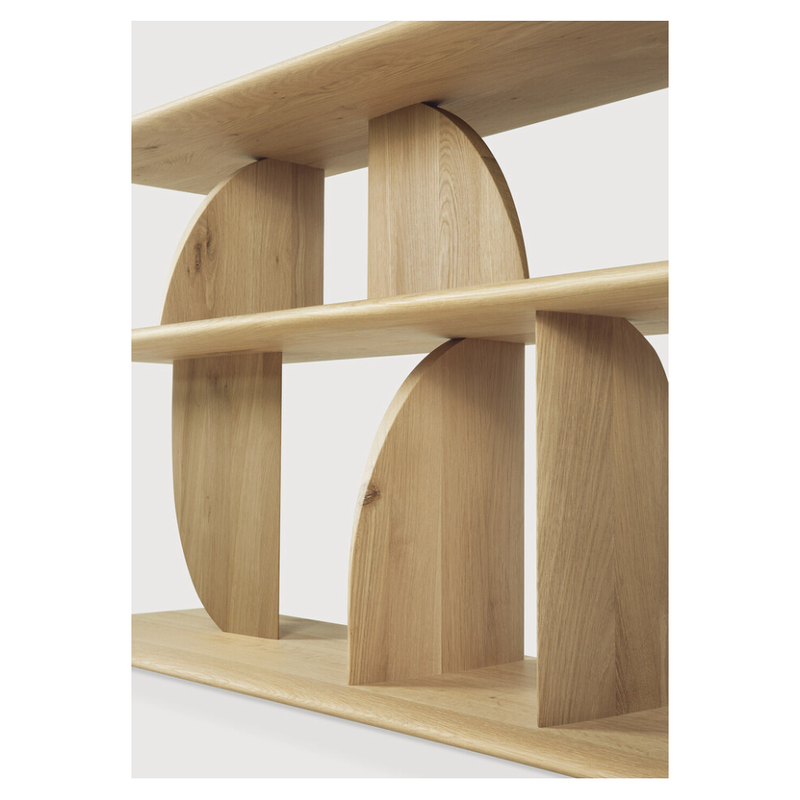 Geometric Sofa Console in Oak