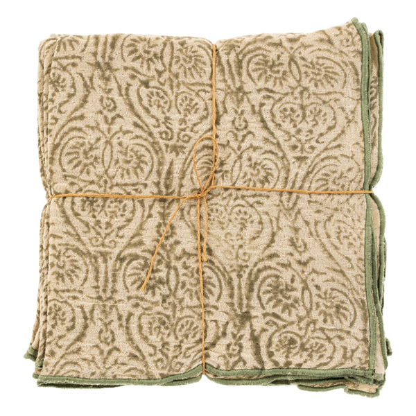 Aria Block Print Napkins S/4