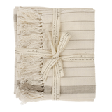 Pinstripe Hammam Hand Towels S/2, Stone