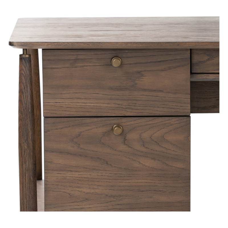 Markia Executive Desk in Aged Oak Veneer