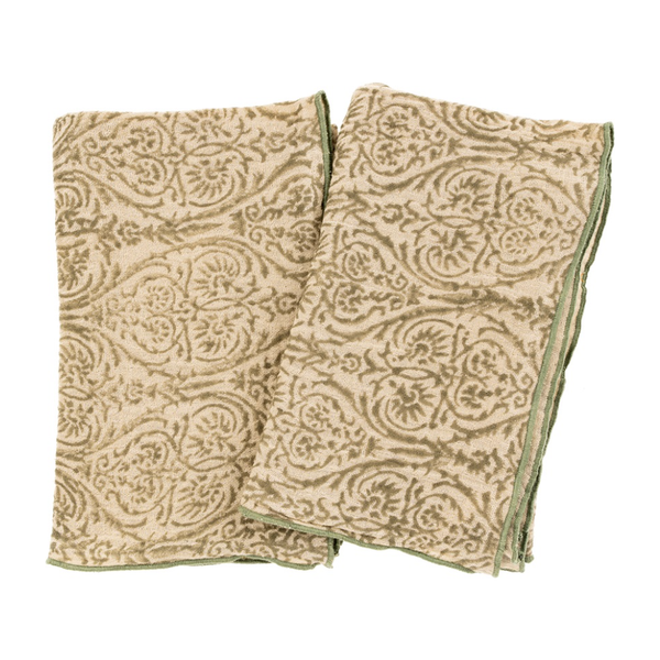 Aria Block Print Tea Towels S/2