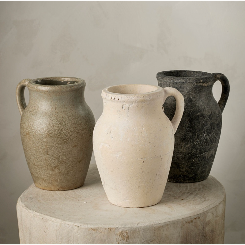 Rhodes Pitcher Vase in Cream