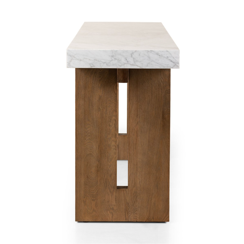 Olympia Console Table in Carrara Marble