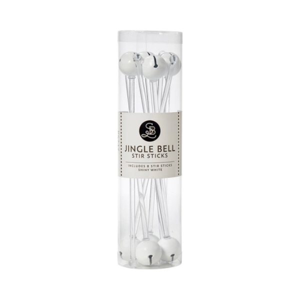 Jingle Bell Stir Sticks - White