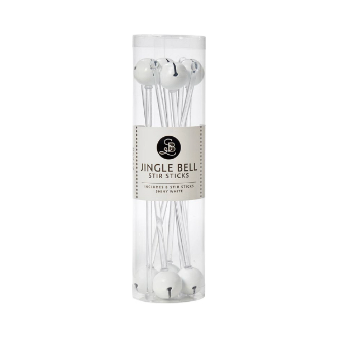 Jingle Bell Stir Sticks - White