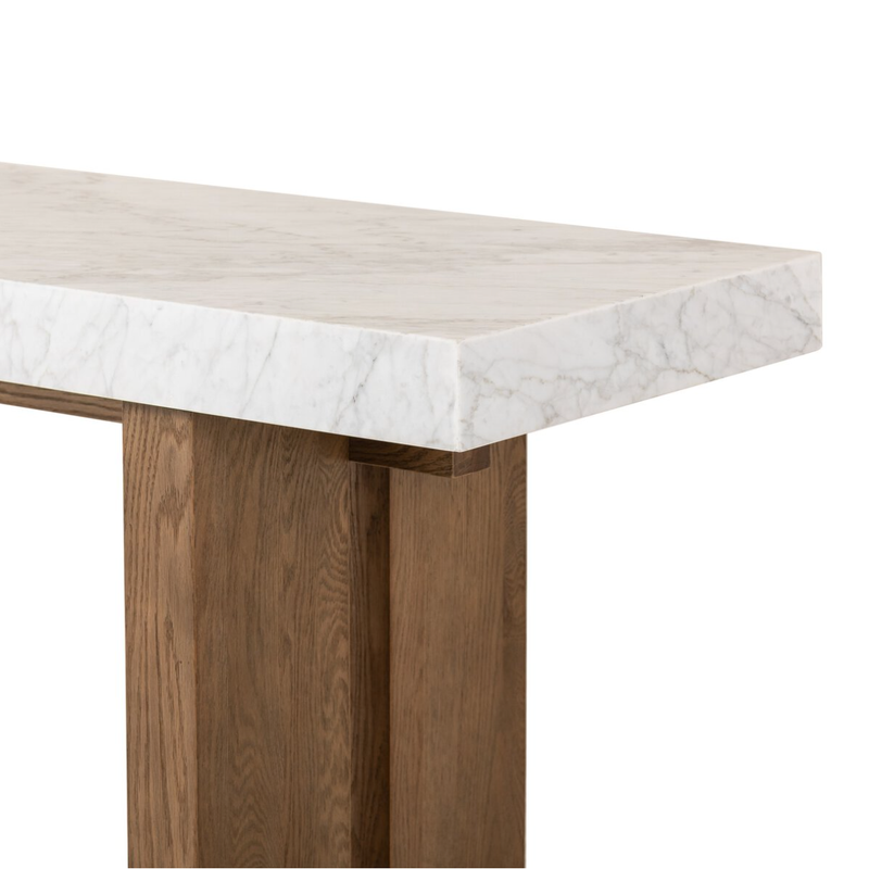 Olympia Console Table in Carrara Marble