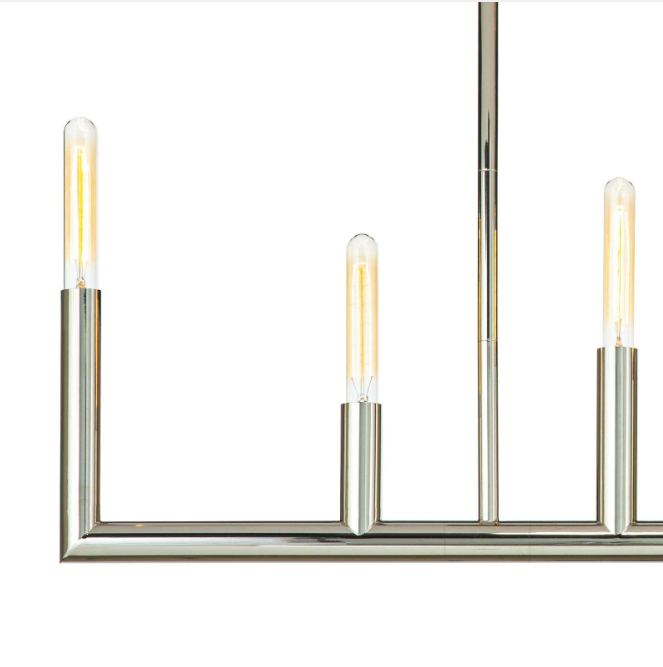 Wolfe Linear Chandelier in Polished Nickel