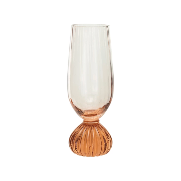8 oz. Ribbed Footed Champagne Glass, Pink