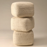 Saba Square Pouf in Pristine