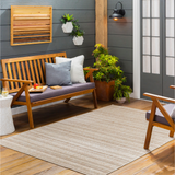Eagean Outdoor Rug in Light Tan/Stripe