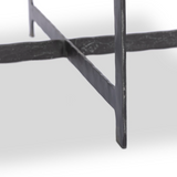 Hammered Iron End Table in Charcoal Marble