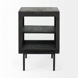 Arelius End Table in Black/Brown
