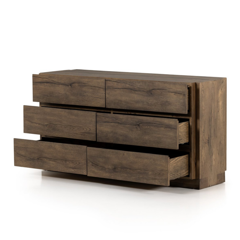 Perrin 6 Drawer Dresser In Rustic Fawn