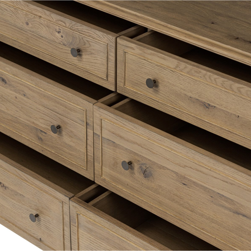 Maggie 6 Drawer Dresser in Aged Smoked Oak
