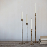 Cast Iron Taper Holders in Brass