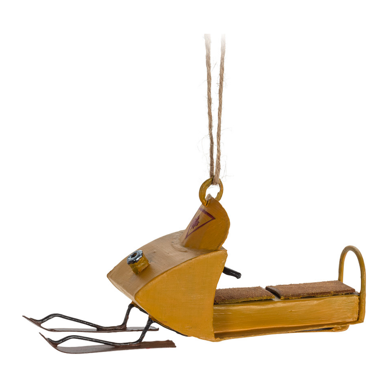 Yellow Snowmobile Ornament