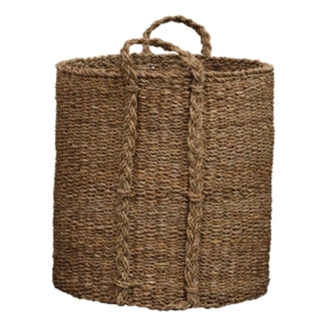 Hand-Woven Seagrass Baskets w/ Handles, Set of 3